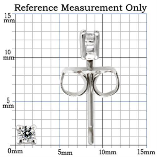 Rhodium 925 Sterling Silver Earrings with AAA Grade CZ in Clear