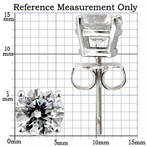 Rhodium 925 Sterling Silver Earrings with AAA Grade CZ in Clear