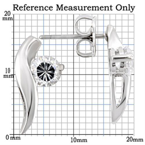 Rhodium 925 Sterling Silver Earrings with AAA Grade CZ in Clear