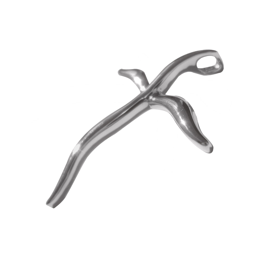 Highly Polished Sterling Silver Wavy Cross Pendant with Slider Bail for Easter or Gift of Faith