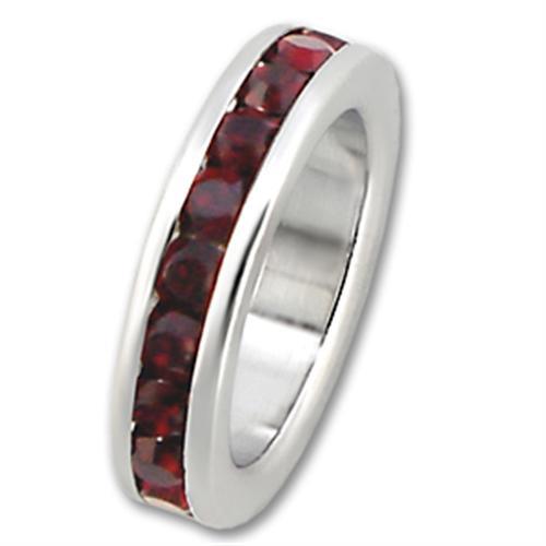 35013 - High-Polished 925 Sterling Silver Pendant with Top Grade Crystal in Garnet