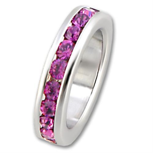 35014 - High-Polished 925 Sterling Silver Pendant with Top Grade Crystal in Amethyst