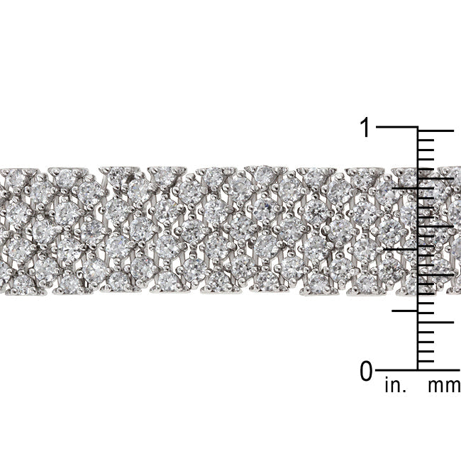 Silvertone Cubic Zirconia Buckle Bracelet