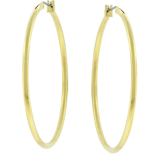 Goldtone 45mm Round Hoop Earrings