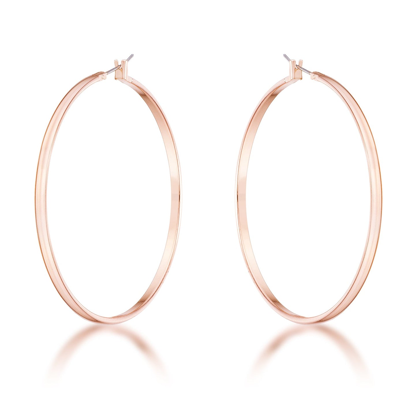 Rose Goldtone 55mm Large Round Hoop Earrings
