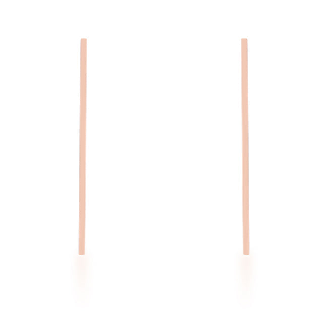 Rose Goldtone Stainless Steel Long Line Drop Earrings