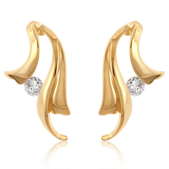 Precious Stars Goldtone 4 mm Cubic Zirconia Earrings