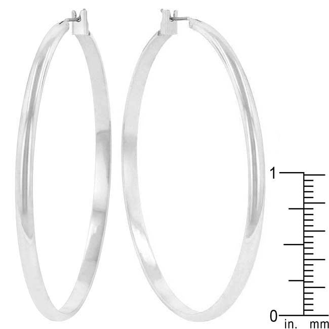 Silvertone Large 53mm Round Hoop Earrings