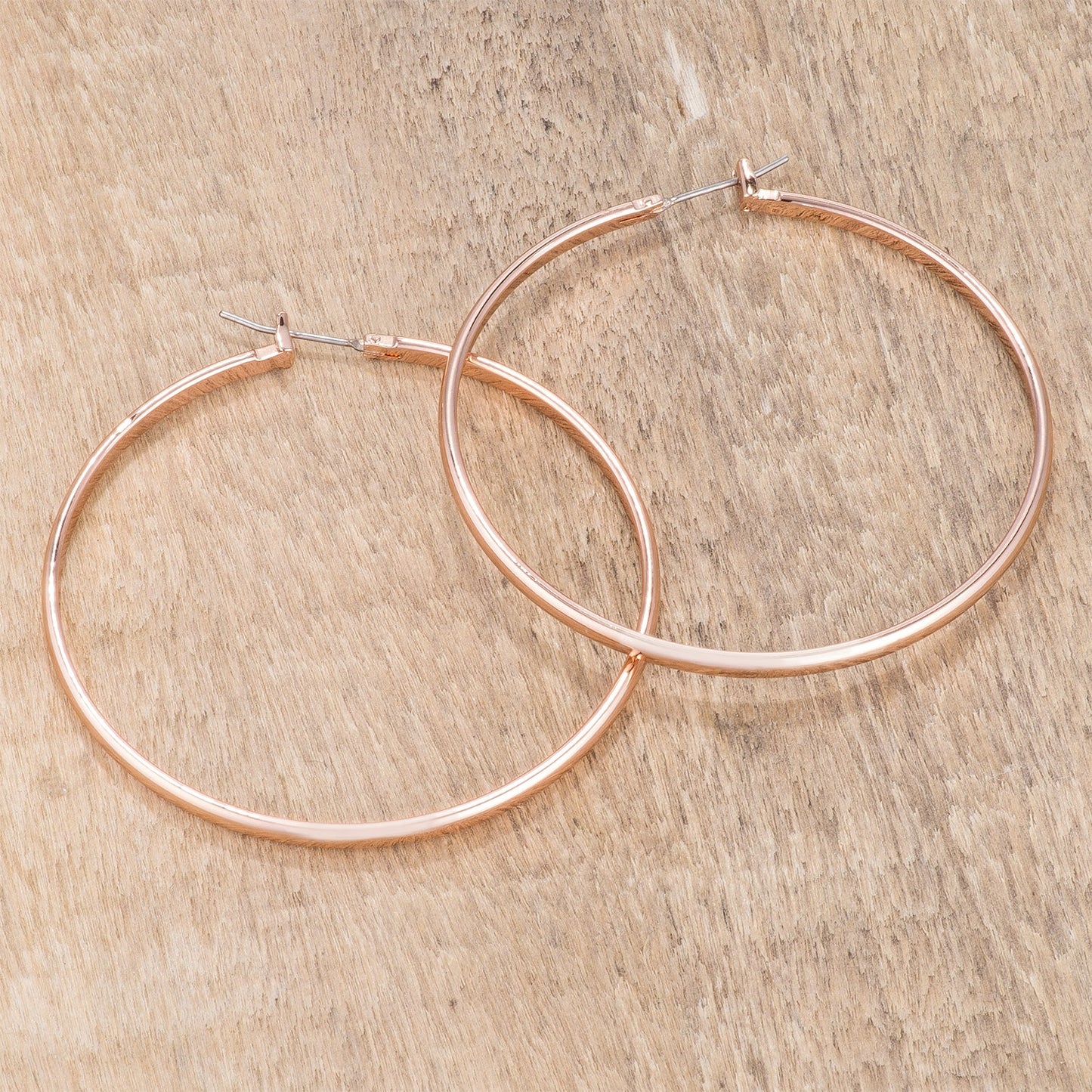 Rose Goldtone 55mm Large Round Hoop Earrings