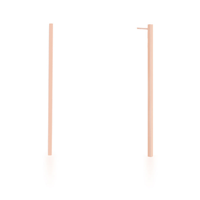 Rose Goldtone Stainless Steel Long Line Drop Earrings