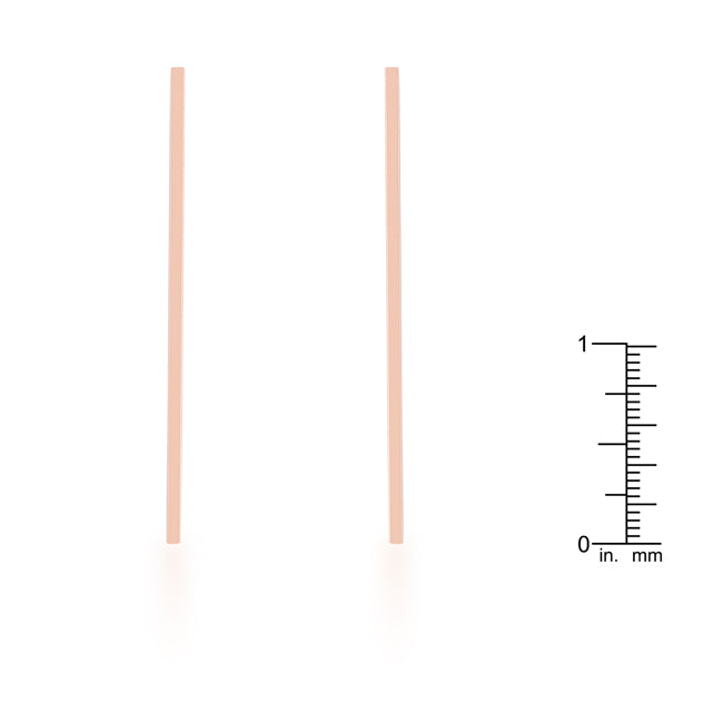Rose Goldtone Stainless Steel Long Line Drop Earrings