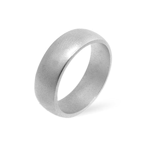 Precious Stars Silvertone Matte-Finish Wedding Band