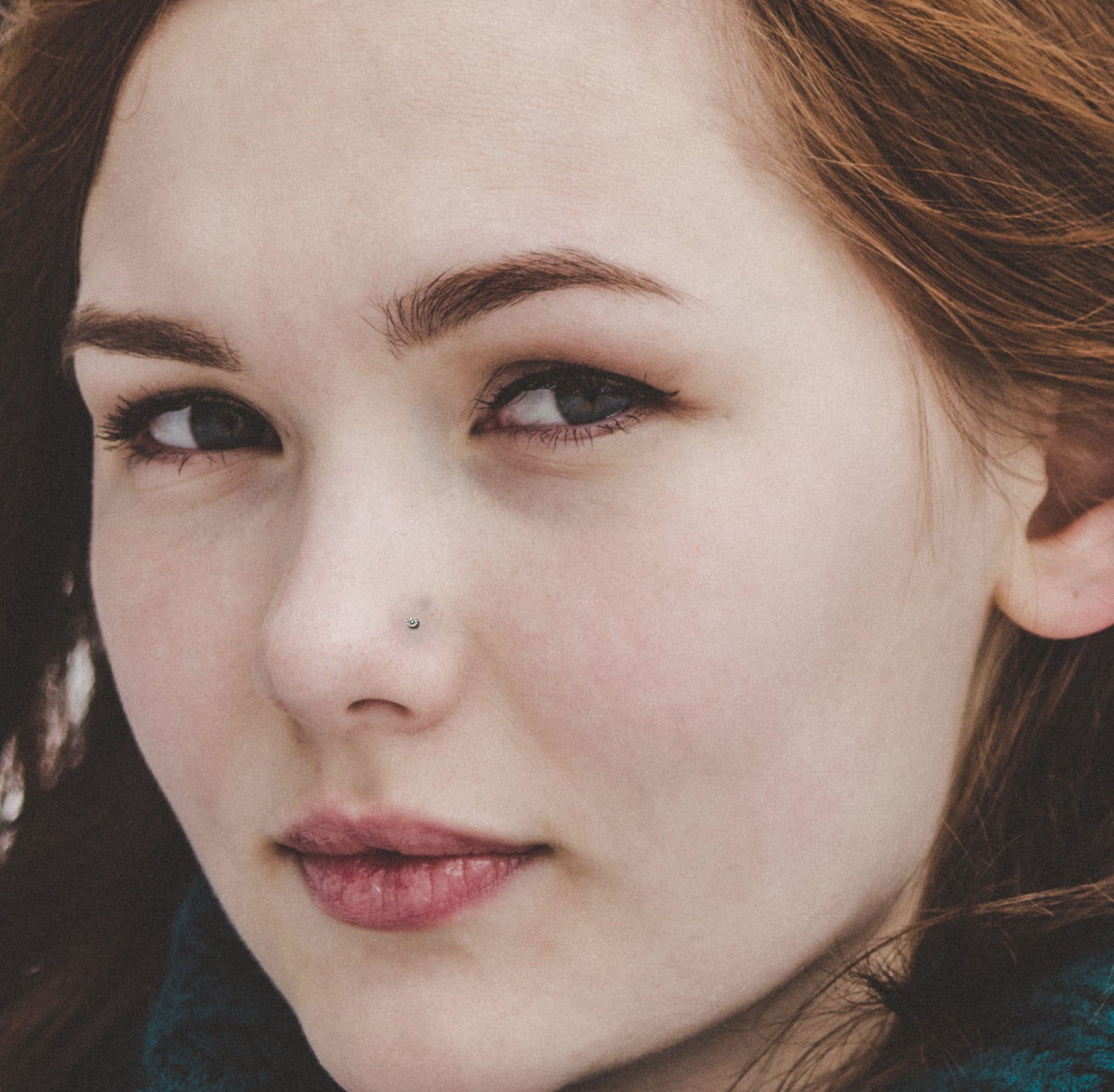 14k Yellow Gold Nose Bone Stud With 1.5 MM Cubic Zirconia - 22g