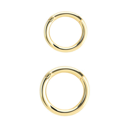 14K Yellow Gold Hinged Segment Click Hoop - 16g