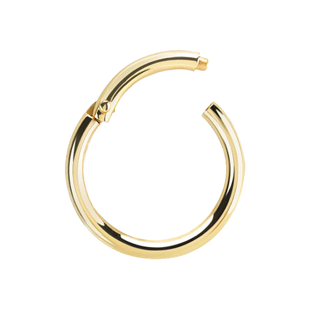 14K Yellow Gold Hinged Segment Click Hoop - 16g