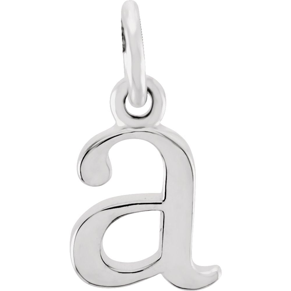 Authentic 925 Authentic Sterling Silver 0.34" Lowercase A Initial 16" Letter Necklace