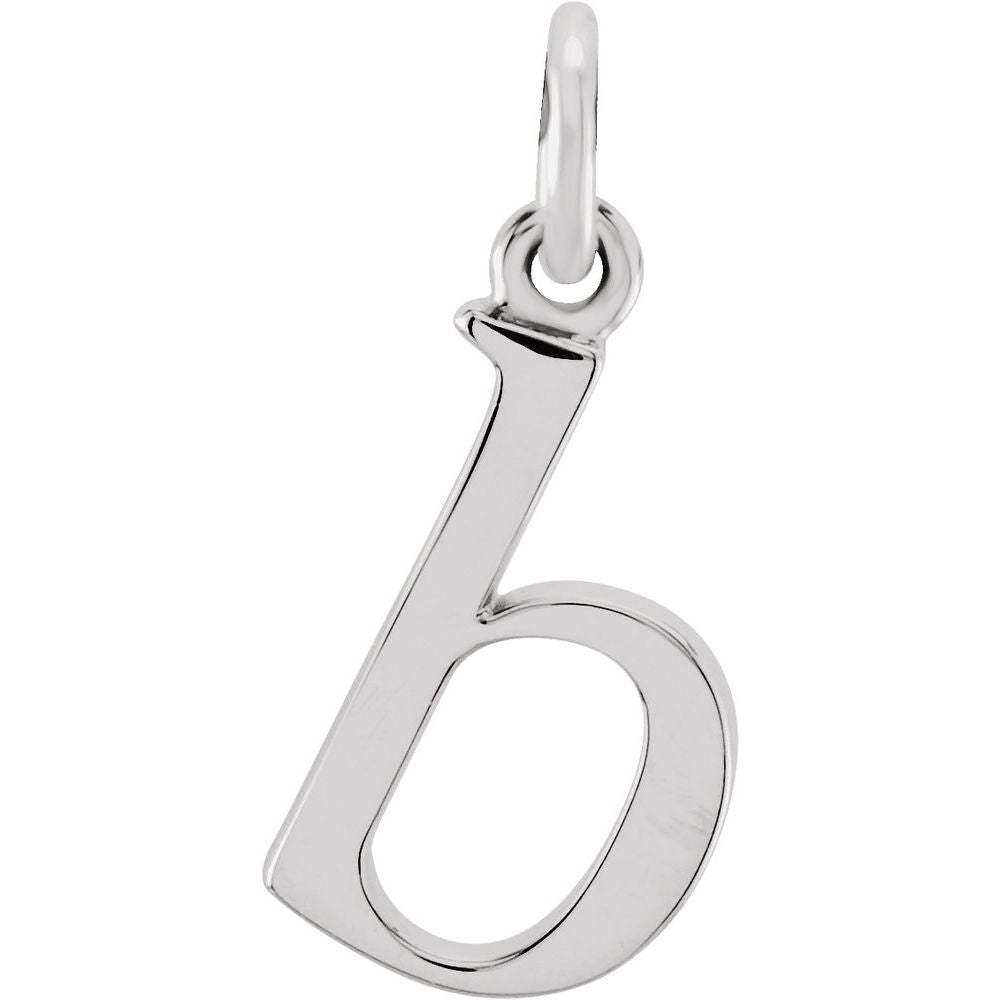 Authentic 925 Authentic Sterling Silver 0.44" Lowercase B Initial 16" Letter Necklace
