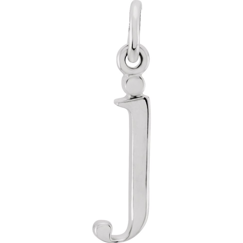 Authentic 925 Authentic Sterling Silver 0.50" Lowercase J Initial 16" Letter Necklace