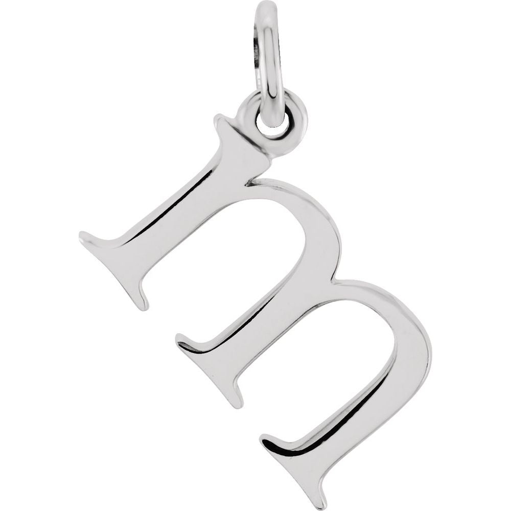 Authentic 925 Authentic Sterling Silver 0.33" Lowercase M Initial 16" Letter Necklace