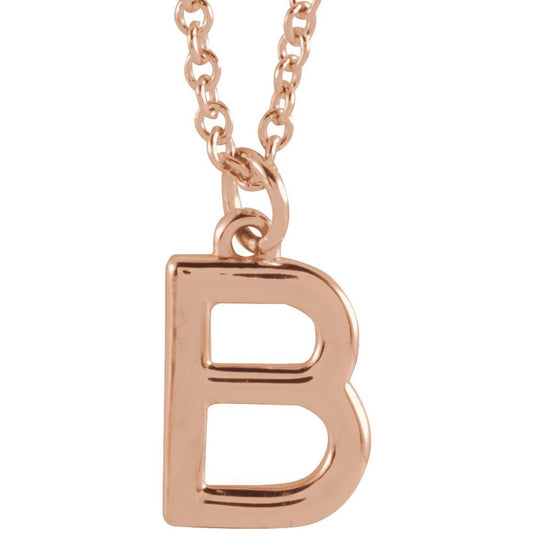 18K Rose Gold-Plated Authentic Sterling Silver Initial B Dangle Necklace