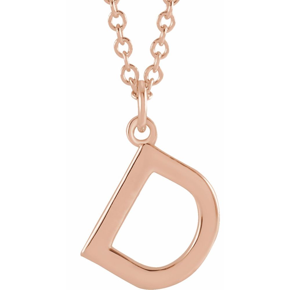 18K Rose Gold-Plated Authentic Sterling Silver Initial D Dangle Necklace