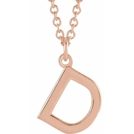 18K Rose Gold-Plated Authentic Sterling Silver Initial D Dangle Necklace