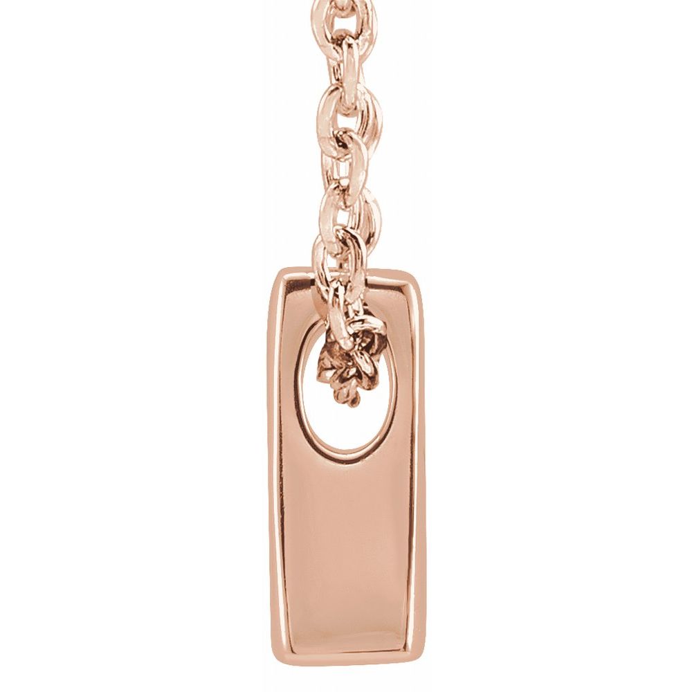 Solid Genuine 14K Rose Gold Initial A Pendant Slide Necklace