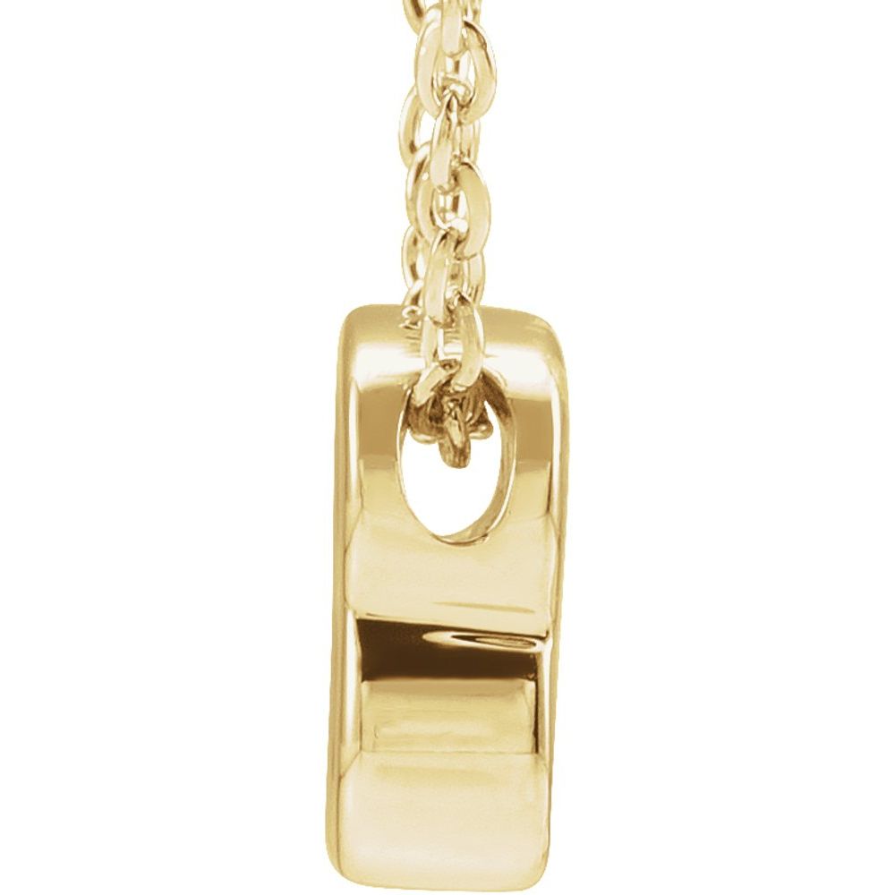 Genuine 14k Yellow Gold 0.31" Initial Letter B Pendant Slide Adjustable 16-18" Necklace