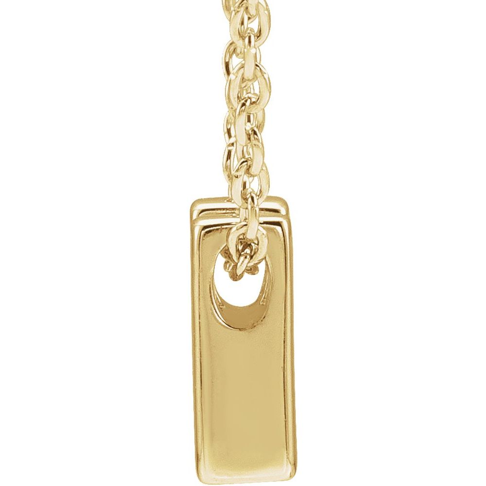Genuine 14k Yellow Gold 0.31" Initial Letter H Pendant Slide Adjustable 16-18" Necklace
