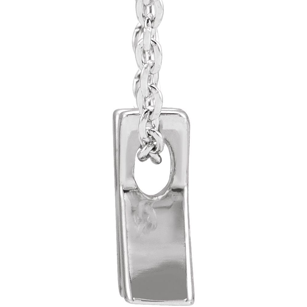 Genuine 14K White Gold 0.31" Initial Letter K Pendant Slide Adjustable 16-18" Necklace