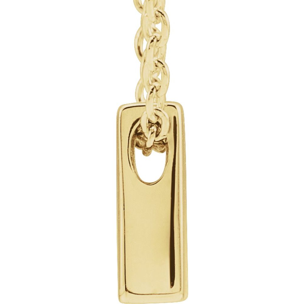 Genuine 14k Yellow Gold 0.31" Initial Letter M Pendant Slide Adjustable 16-18" Necklace