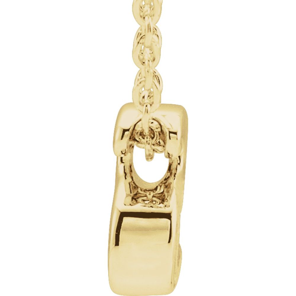 Genuine 14k Yellow Gold 0.31" Initial Letter S Pendant Slide Adjustable 16-18" Necklace