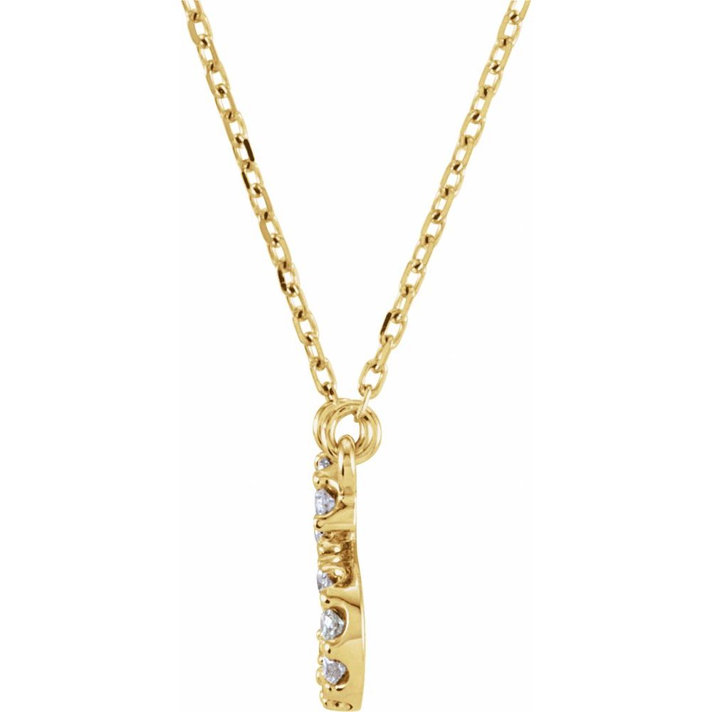 Genuine 14k Yellow Gold 1/8ct Diamond 0.37" Letter C Pendant 16" Initial Necklace