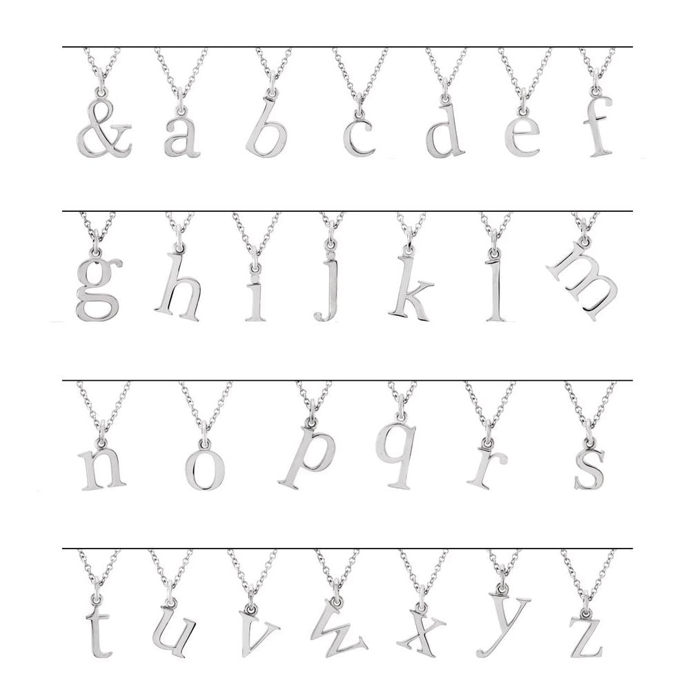 Authentic 925 Authentic Sterling Silver 0.43" Lowercase H Initial 16" Letter Necklace
