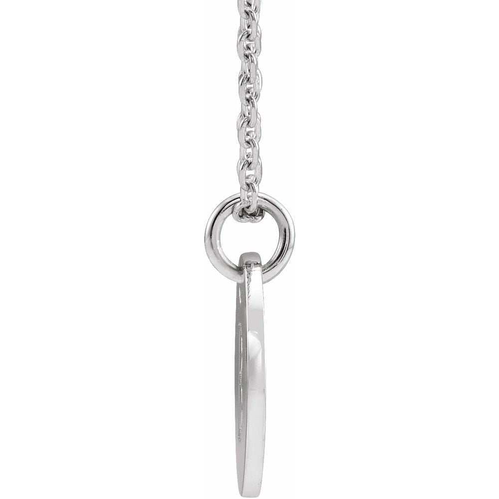 Authentic 925 Silver 0.39" Initial B Disc Letter Adjustable 16-18" Necklace