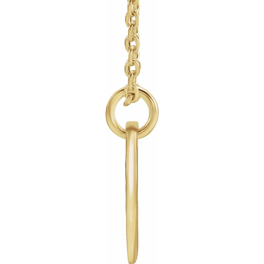 18k Yellow Gold Plated 925 Silver 0.39" Letter C Disc Adjustable 16-18" Necklace