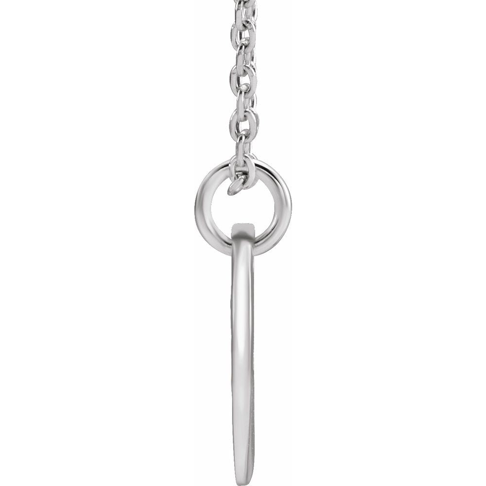 Authentic 925 Silver 0.39" Initial H Disc Letter Adjustable 16-18" Necklace