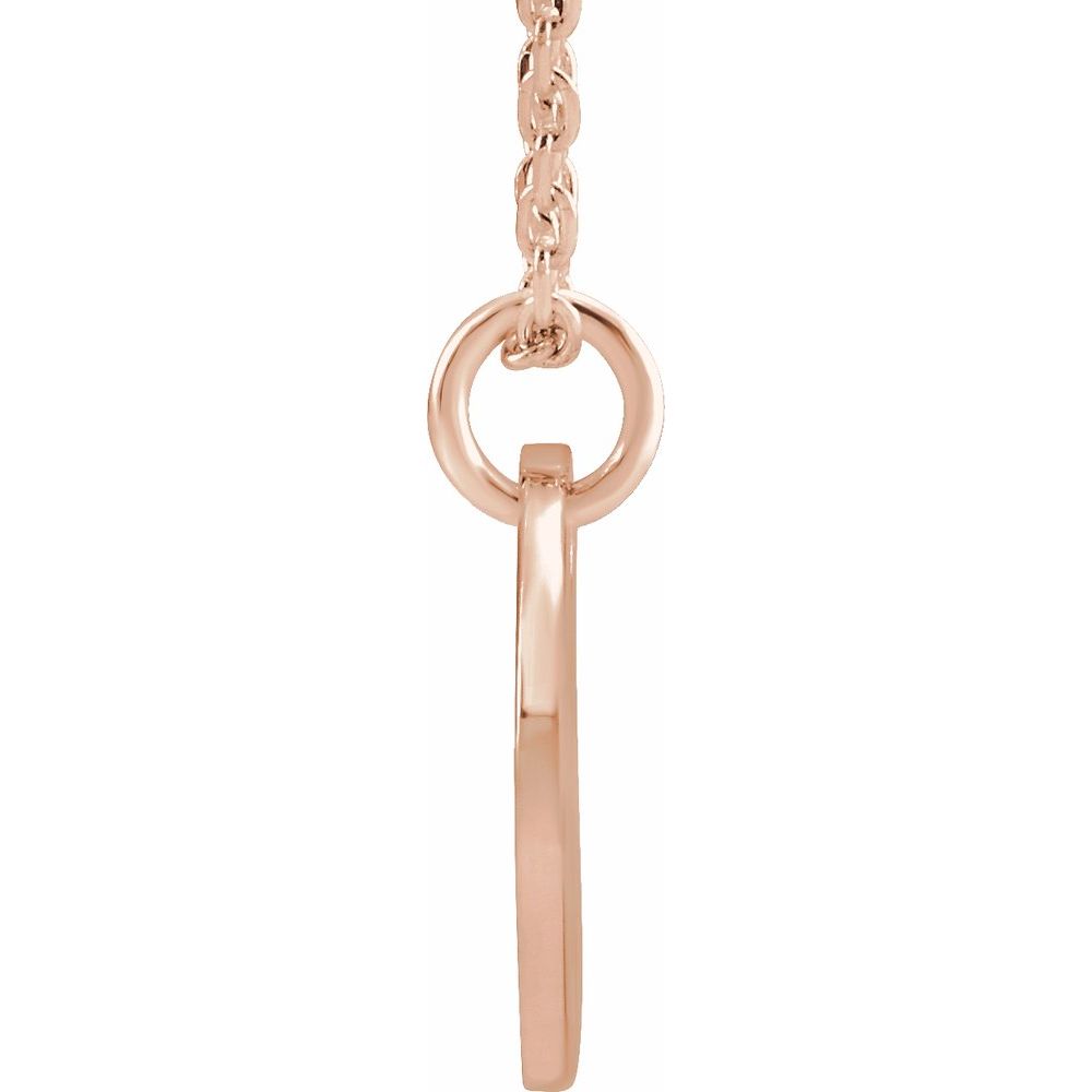 Unisex 18K Rose Gold-Plated Authentic Sterling Silver Initial Q Dangle Disc Necklace