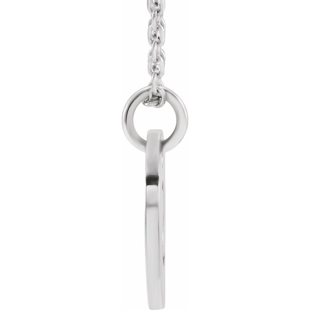 Authentic 925 Silver 0.39" Initial S Disc Letter Adjustable 16-18" Necklace