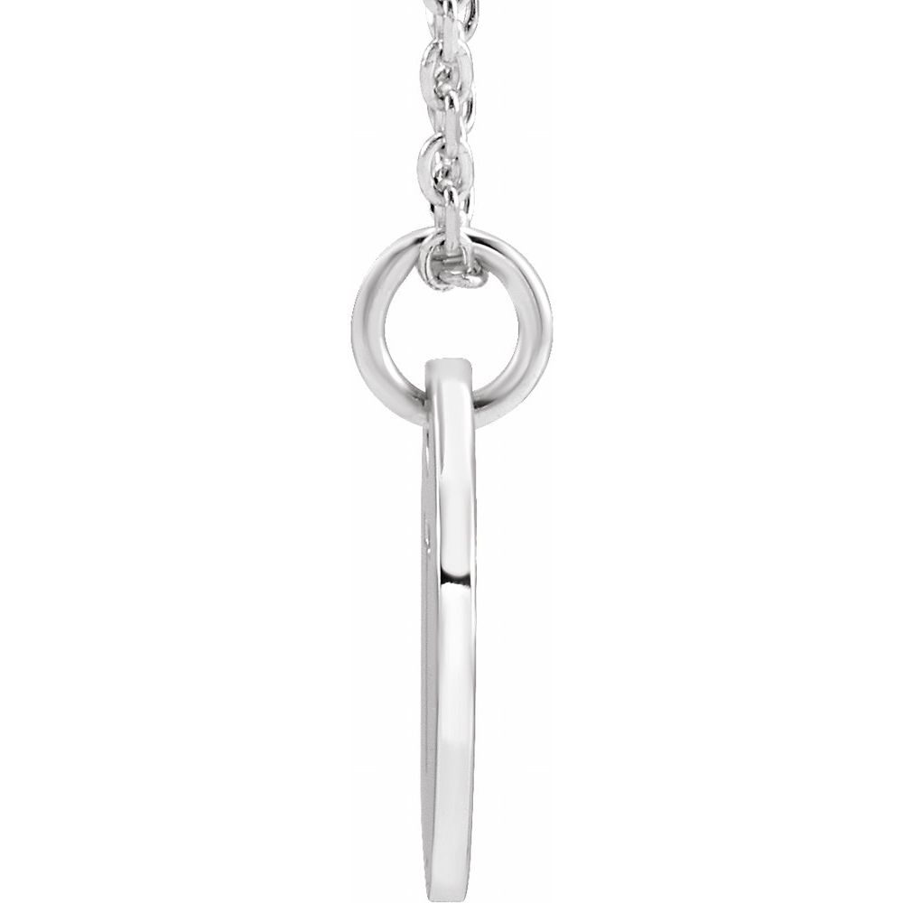 Unisex Authentic Sterling Silver Initial T Dangle Disc Necklace