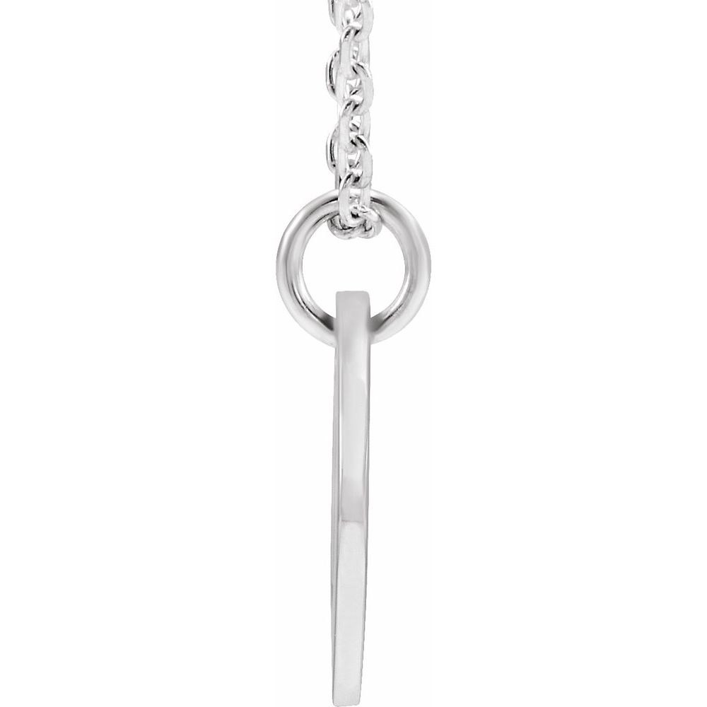 Authentic 925 Silver 0.39" Initial U Disc Letter Adjustable 16-18" Necklace