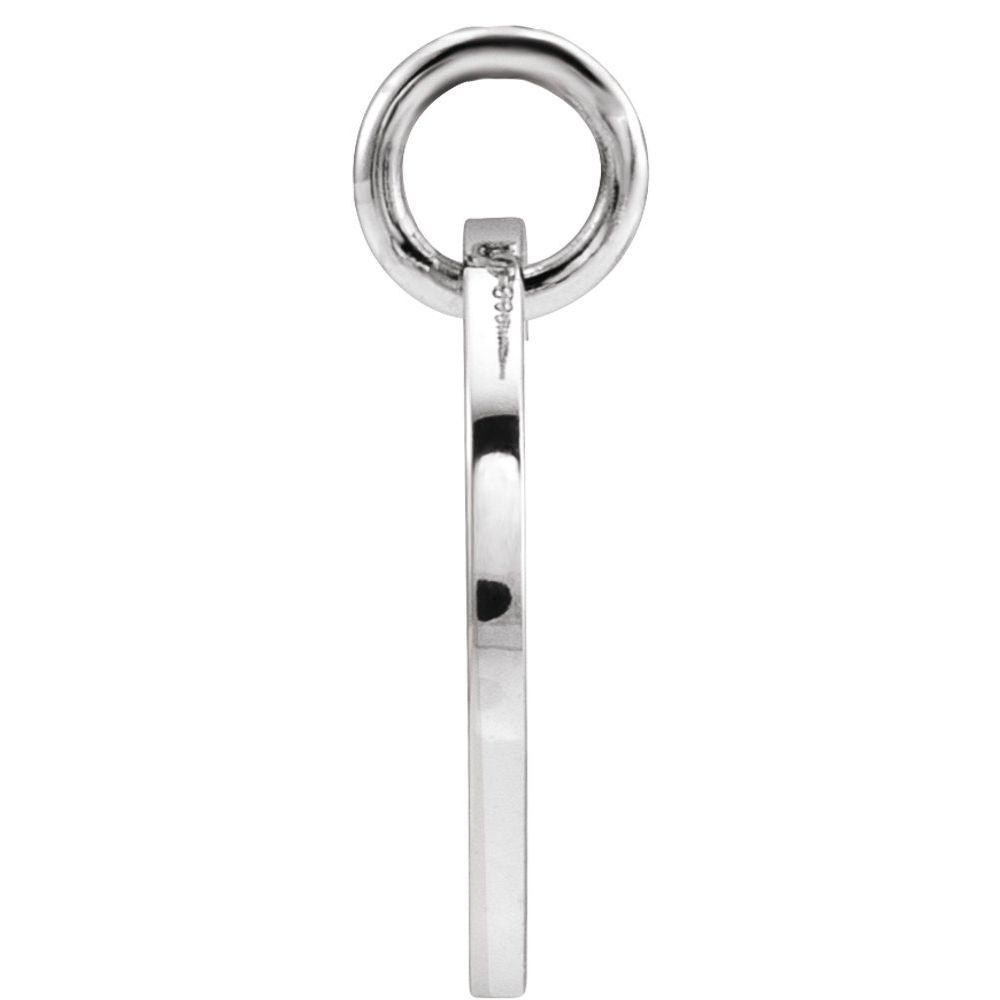 Authentic 925 Authentic Sterling Silver Initial K Disc 0.39" Pendant for Men or Women