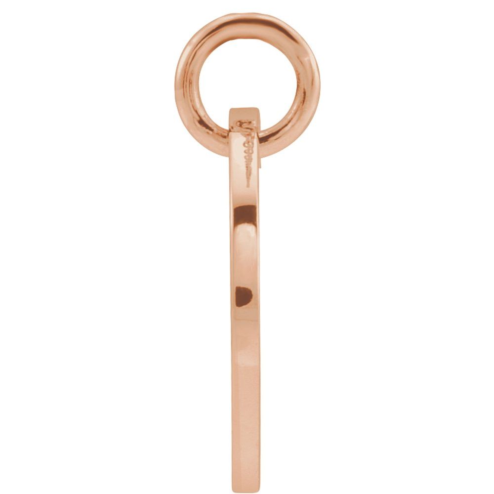 18K Rose Gold Plated 925 Silver Initial G Disc 0.39" Pendant for Men or Women