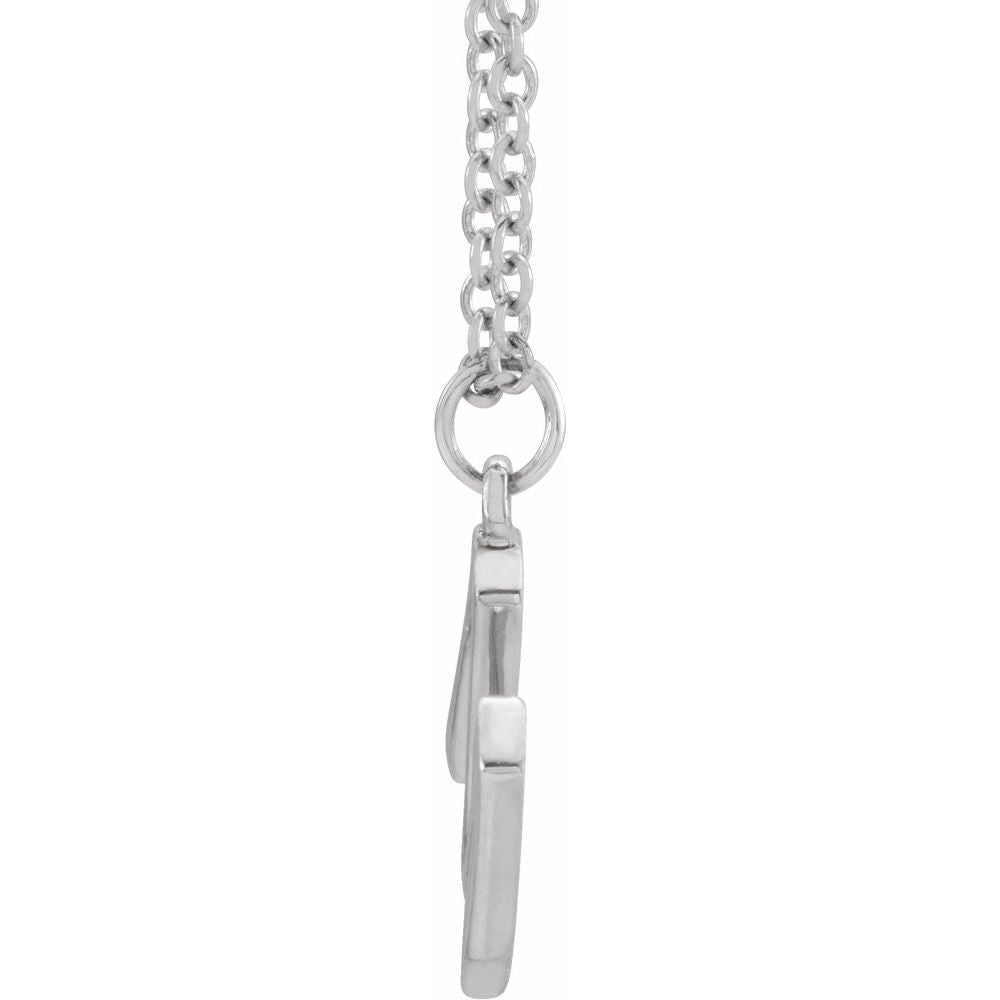 Authentic 925 Authentic Sterling Silver 0.36" Letter M Dangle Pendant 18" Initial Necklace