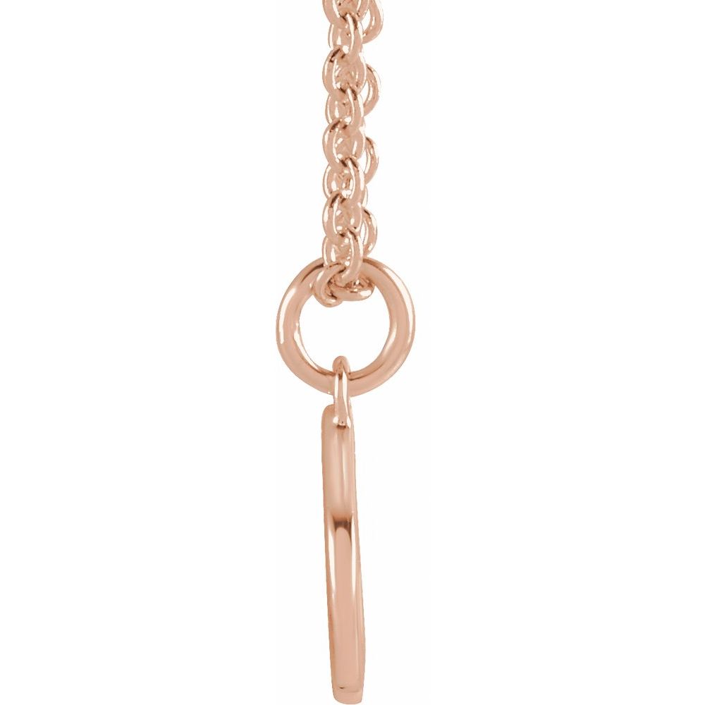 18K Rose Gold-Plated Authentic Sterling Silver Initial P Dangle Necklace