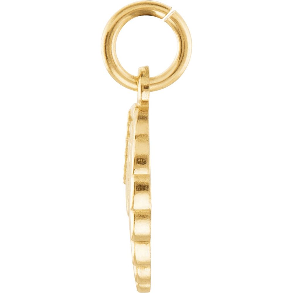 Genuine 14k Yellow Gold 3/4" Angel Wing Women's Bracelet Charm