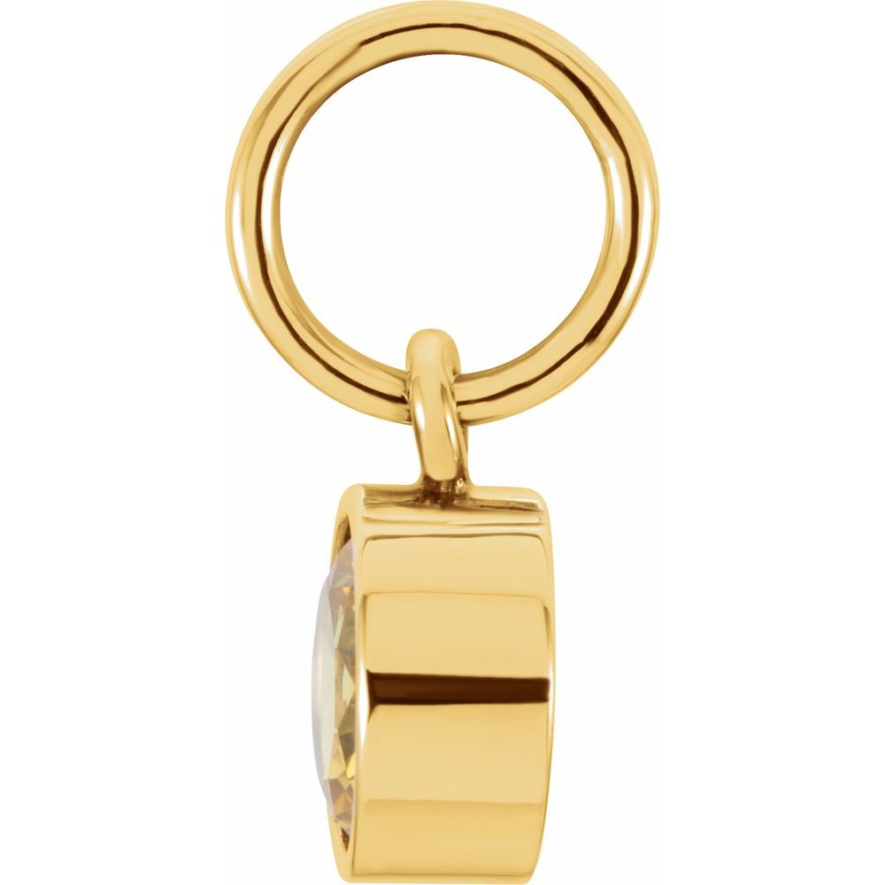 Genuine 14k Yellow Gold 4mm Round Citrine CZ Birthstone Women's Bracelet Charm
