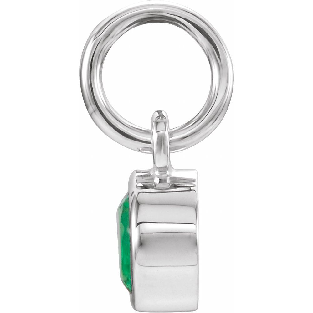 Authentic 925 Authentic Sterling Silver 4mm Emerald CZ Birthstone Womens Bracelet Charm