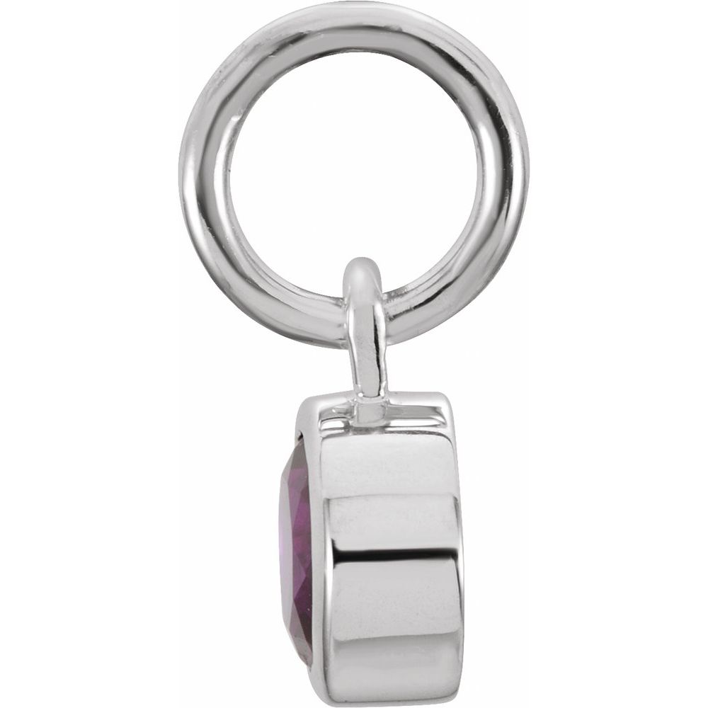 Authentic 925 Authentic Sterling Silver 4mm Garnet CZ Birthstone Womens Bracelet Charm