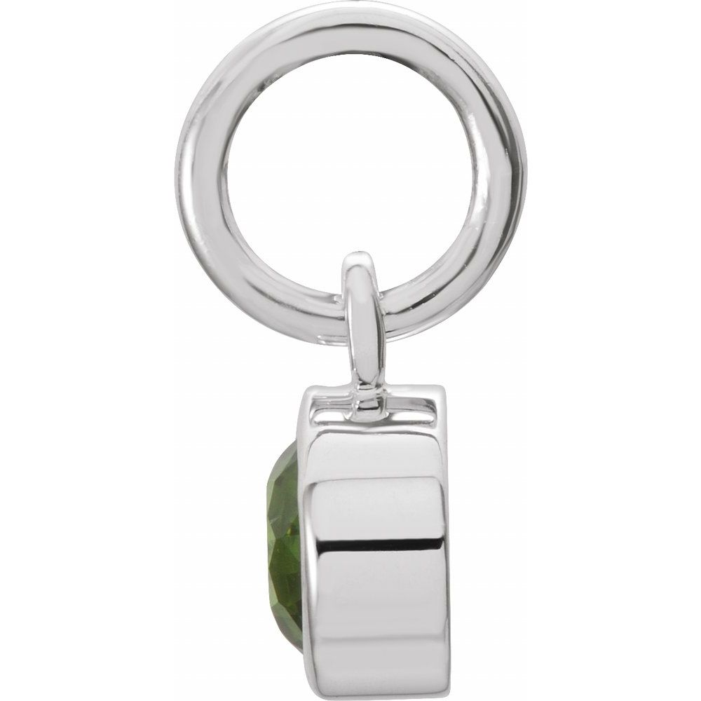 Authentic 925 Authentic Sterling Silver 4mm Peridot CZ Birthstone Womens Bracelet Charm